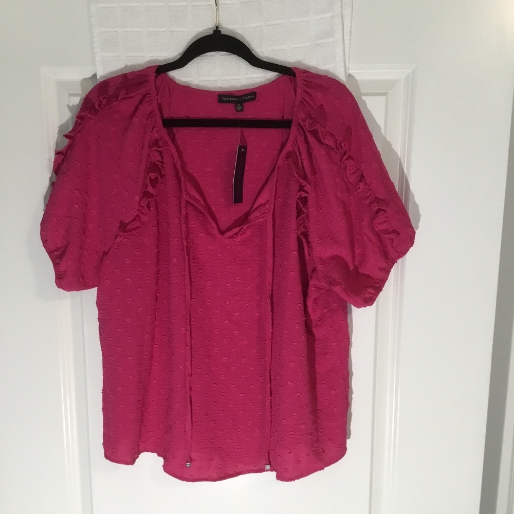 Adrienne Vittadini Ladies Pull Over Top Fuchsia Size XL NWT